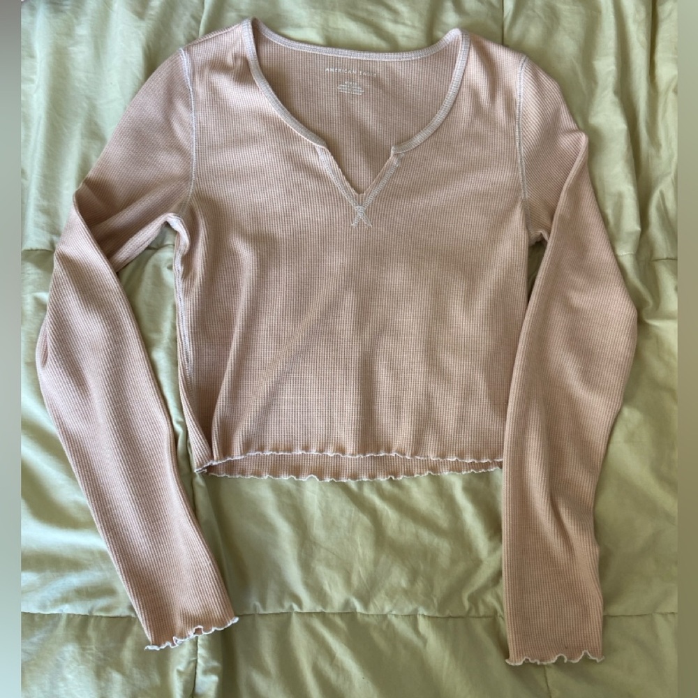 American Eagle, Long Sleeve Waffle Top